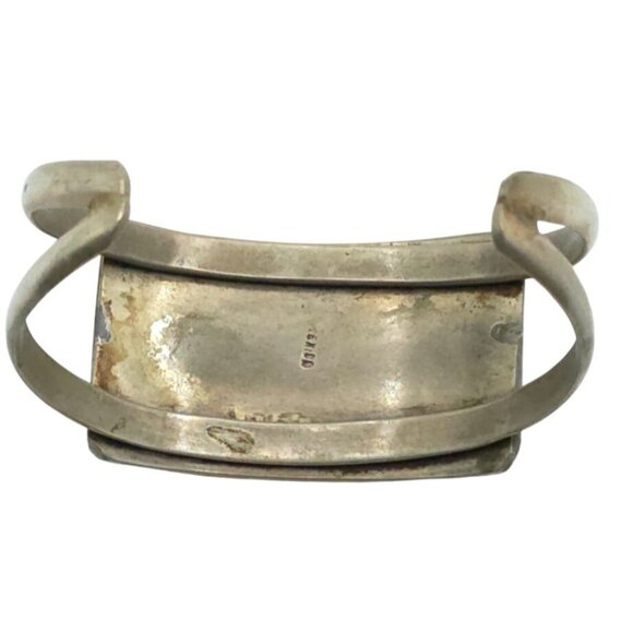 Rainbow Mountain Scene Sterling Silver Cuff Bracelet With Turquoise & Inlay Desi - Picture 2 of 4